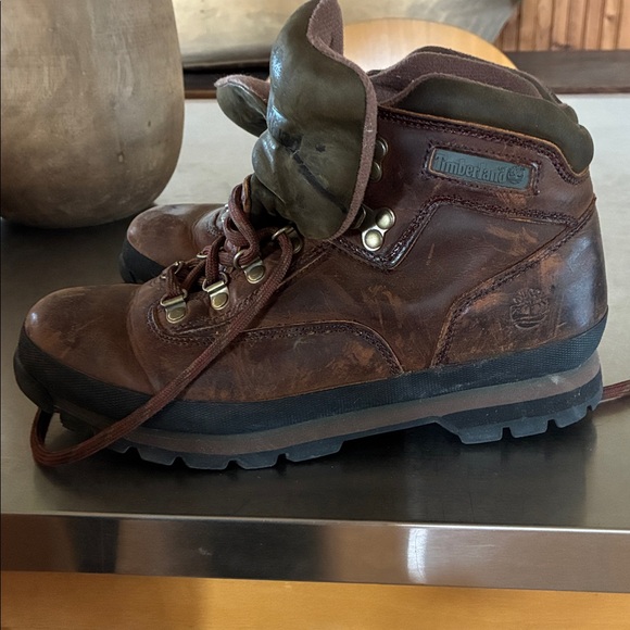 Timberland Boots Women 10M Brown Leather  Lace Up Boots s5310 Rugged Casual 6” - Picture 9 of 12